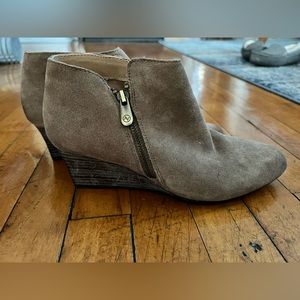 Adrienne Vittadini - Taupe Ankle Bootie with Wedge Heel - Size 8